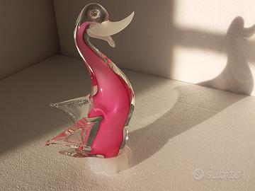 Scultura uccello acquatico vetro di Murano