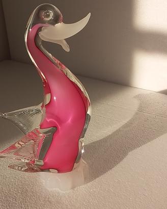 Scultura uccello acquatico vetro di Murano