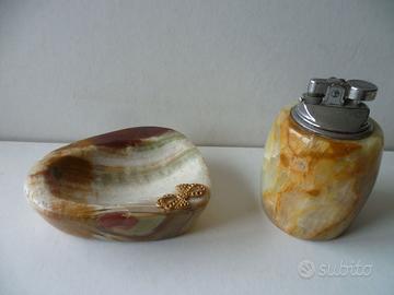 Set fumo accendino posacenere onice anni 60