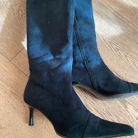 Stivali camoscio nero