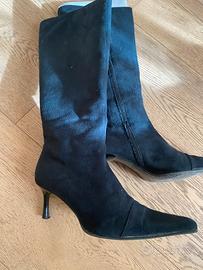 Stivali camoscio nero