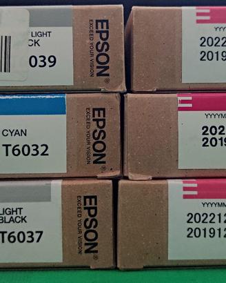 N°6 Cartucce originali  epson t3033-t37-t39-t32