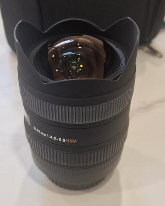 Sigma 8-16 F4.5-5.6 DC HSM attacco Canon EF-S
