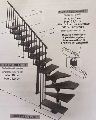 Scala per soppalco nuova è imballata mai montata