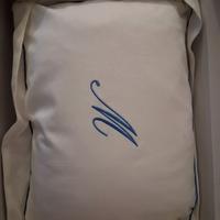 Federa cuscino ricamo blu rivolta carmigiani