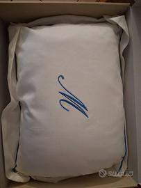 Federa cuscino ricamo blu rivolta carmigiani