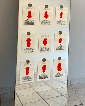 Specchio oro con piedistallo da terra - tableau