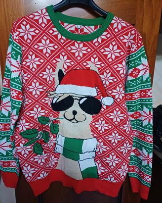 maglione natalizio taglia m ma veste anche l 