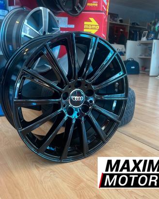 Kit 4 cerchi AVUS neri lucidi 8x18 5x112 et35 AUDI