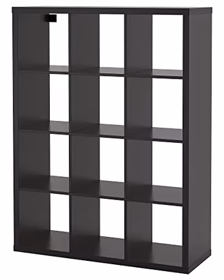 KALLAX Scaffale, marrone-nero, 147x147 cm