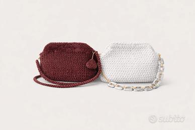 Set 2 borse artigianali fatte a mano all’uncinetto