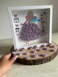 Quadro 3D Personalizzato con Fiori di Carta