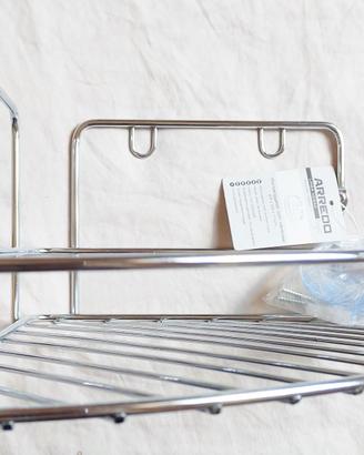 Cesto porta oggetti angolare con ventose per bagno