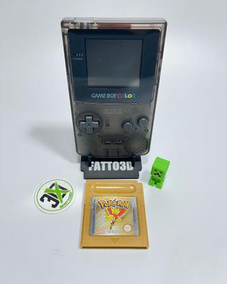 Game Boy Color Clear Black  + Pokémon Oro