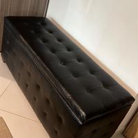 Pouf contebitore nero in ecopelle