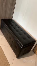 Pouf contebitore nero in ecopelle