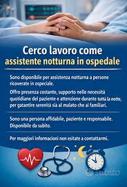 Assistenza notturna per ospedale strutture e case