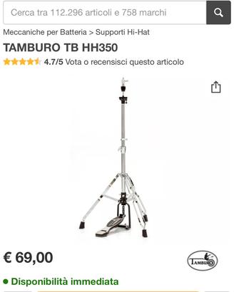 Batteria HIT HAT TAMBURO