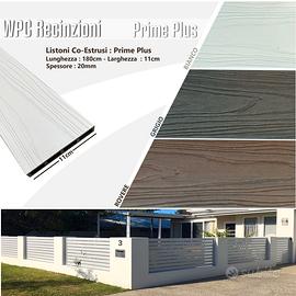 Listoni doghe WPC recinzione effetto legno bianco