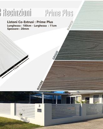 Listoni doghe WPC recinzione effetto legno bianco