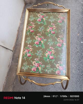 Tavolino / console / carrello vintage in ottone