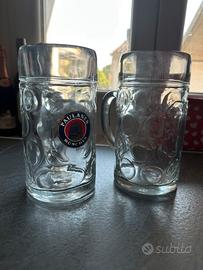 Set 2 Boccali birra 1 Litro vetro pesante