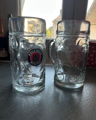 Set 2 Boccali birra 1 Litro vetro pesante