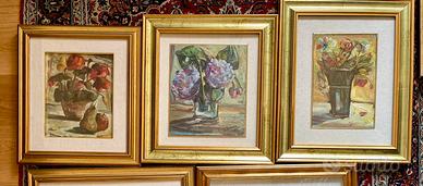 3 Quadri fiori- olio su tela Carmine Iannone