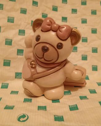 Teddy lei Thun in partenza con valigia e borsa