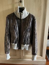 BOMBER IN ECO PELLE E PELLICCIA LAPIN