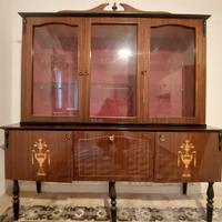 Mobile soggiorno vintage con cristalliera anni '60