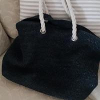 Borsa mare Cammomilla blu raffia