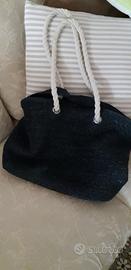 Borsa mare Cammomilla blu raffia