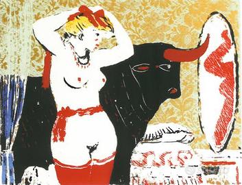 Serigrafia di Fiume “donna allo specchio