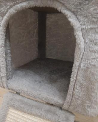tiragraffi a castello grigio per gatti 120x53x30