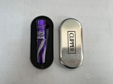 Accendino Clipper Octopus Metal Purple