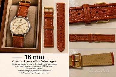 cinturino in pelle cognac 18 mm