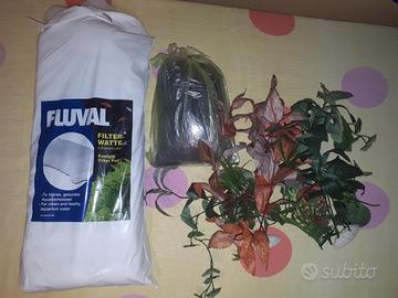 Acquario:  lana di vetro + carbone attivo