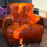 2 poltrone in pelle vintage