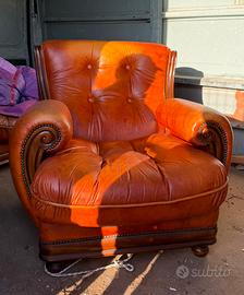 2 poltrone in pelle vintage