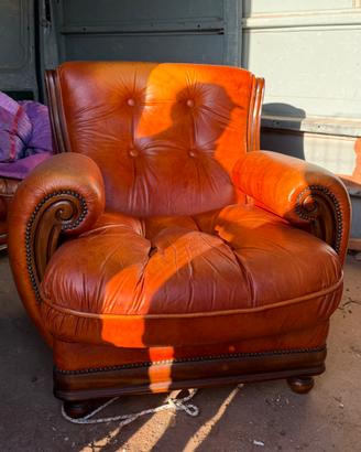 2 poltrone in pelle vintage