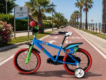 Bici 16" per Bambini PJ Masks con Rotelle