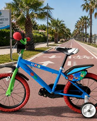 Bici 16" per Bambini PJ Masks con Rotelle