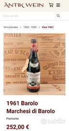 vino 1961 Barolo Antichi Poderi Dei Marchesi