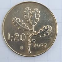 Moneta 20 lire 1957 Gambo Del 7 Largo