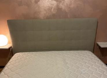 Letto matrimoniale con contenitore color tortora