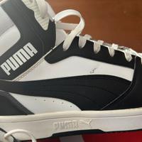 Scarpe Puma alte bianche e nere, taglia 45