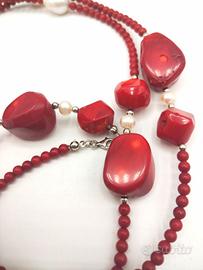 Collana Corallo e Perle