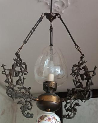 lampadario a saliscendi stile Liberty