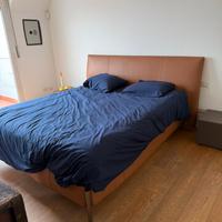 Letto Matrimoniale in Vera Pelle + Materasso Quali